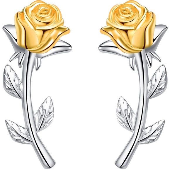 Enchanted Rose Belle Beauty Beast Earrings
